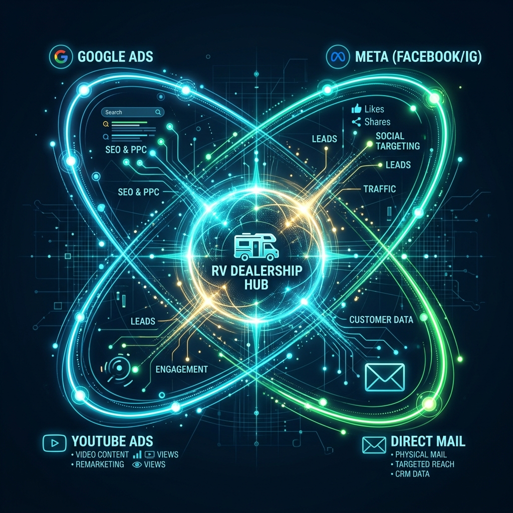 Integrated digital marketing orbital funnel