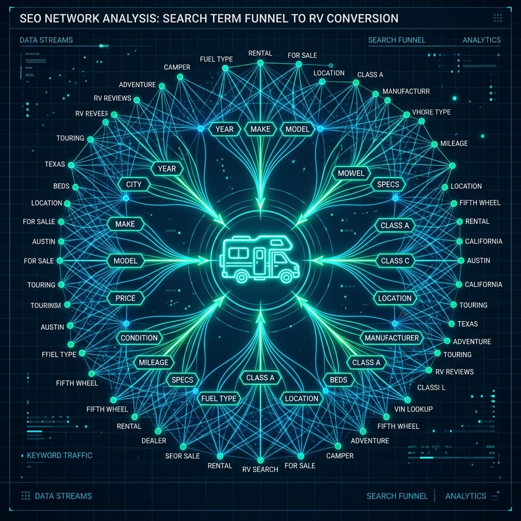 Semantic URL SEO network funnel visualization